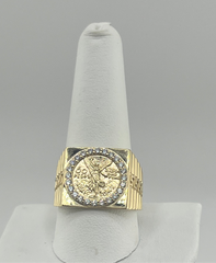 14k ring men black stone