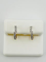 Silver diamond hoops 0.25ct