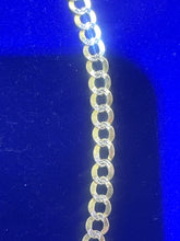 14k yellow solid gold cuban style white pave diamond cut necklace 24” 37.4g 8.4mm