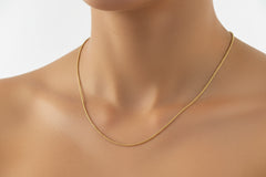 14k solid rope necklace chain 16” 1.mm
