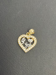 14k "I love you" heat pendant