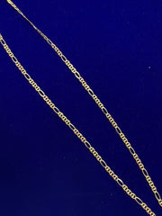 14k figaro with lines 22"
