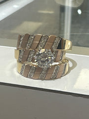 14k trio set wedding engagement 3 color