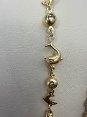 14k bracelet dolphin delfin 8”