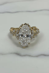 14k diamond engagement ring marquese brilliant lab grown diamond 4.02CT