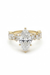 14k LADIES ENGAGEMENT RING SET 4.51CT marquee’s stone shape DIAMOND