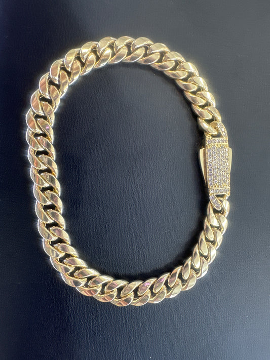 14k Monaco semisolid bracelet 8” 7mm