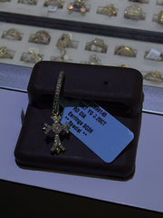 10k cross diamond earring solo pair