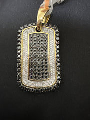 10k 1.70ct diamond pendant charm dog tag