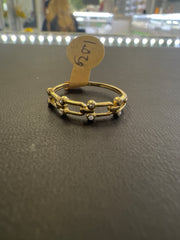 10k chain ring with white stones