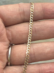 14k Necklace cuban style two tones 24” 4.76g 2.6mm