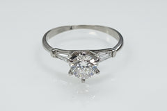 14k Ring engagement ring white gold with stones