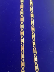 Tri-colored 14k valentino necklace 22” 7.7g 3mm