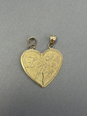 10k "I love you" heart pendant