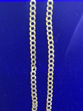 14k yellow gold cuban style white diamond cut necklace 24” 9.51g