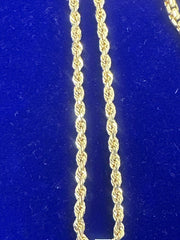 14k yellow gold rope necklace chain 18”