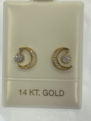 14k earring mon and star