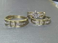 14k trio set wedding engagement