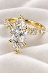 14k LADIES ENGAGEMENT RING SET 5.50CT marquee’s shape center stone with 4.00ct center DIAMOND with certificate