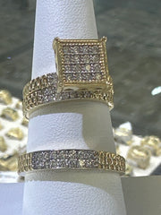 14k trio set engagement wedding