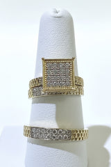 14k trio set engagement wedding
