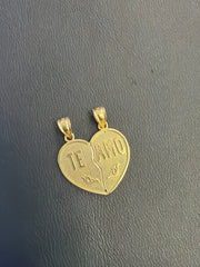 10k "te amo" heart pendant for two