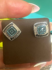 10k Green square diamond Earring 0.50ct
