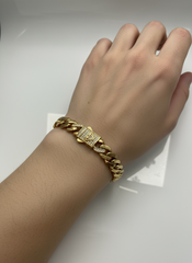 14k Monaco bracelet with diamond cut 8” 8.5mm