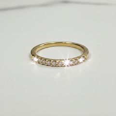 LADIES BAND 0.15CT ROUND DIAMOND 14K YELLOW GOLD (SI QUALITY)