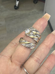 14k trio set wedding engagement