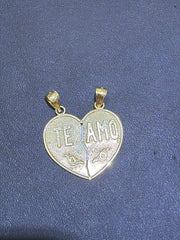 10k heart pendant "Te Amo"