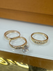 14k trio set wedding engagement 6.5g
