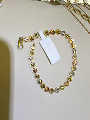 14k bracelet 3 color heart