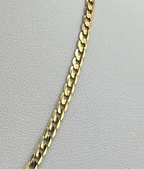 14k Necklace yellow gold plain cuban style 26” 3.17 mm