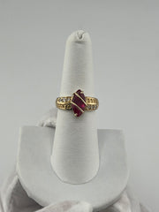 14k Class ring 2026 ruby color stone graduation