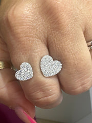 Silver 925 ring heart moissanite