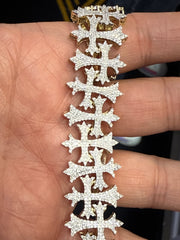 14k bracelet natural cross diamonds 5.00ct