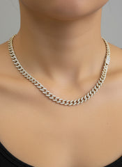 10k monaco necklace with stones 18” 7mm unisex