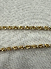 14k Rope necklace chain 22”