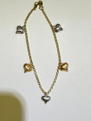 14k bracelet heart 8”