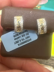 10k Diamond hoop Huggies Earring