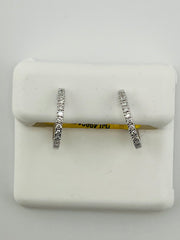 Silver 925 hoop earring with lab diamond
