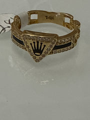 14k gold black crown ring
