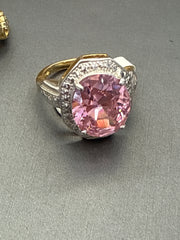 14k white & pink stones