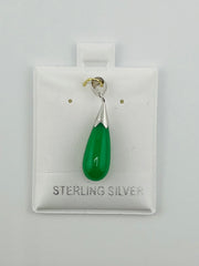 Silver jade and tigers eye pendant