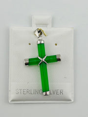 Silver jade cross