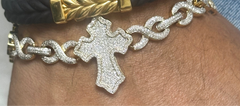 14k gold diamond bracelet cross
