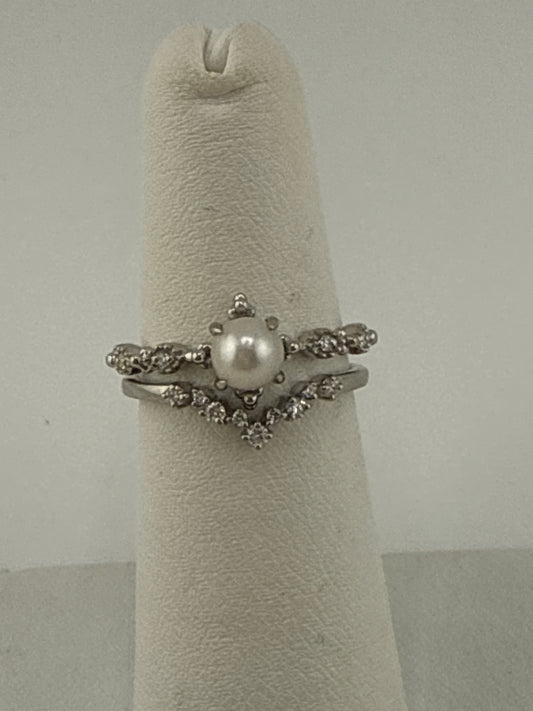 14k ring ladies white gold diamond