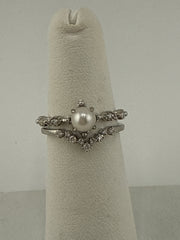 14k ring ladies white gold diamond