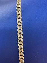 14k Monaco plain necklace with c design in front with stones 17”